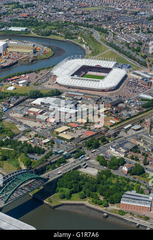 Une large vue de la région de Sunderland entourant le stade de la lumière Banque D'Images