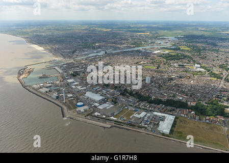Une vue aérienne de la ville de Lowestoft Suffolk Banque D'Images