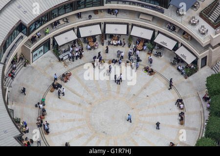 Un gros plan vue aérienne de Broadgate Circle dans la ville de Londres Banque D'Images