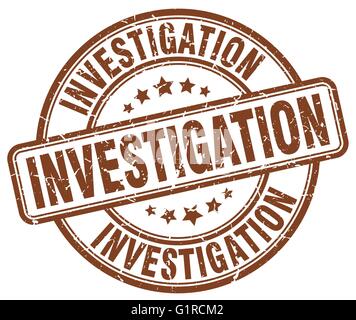 Enquête brown vintage ronde grunge rubber stamp Illustration de Vecteur