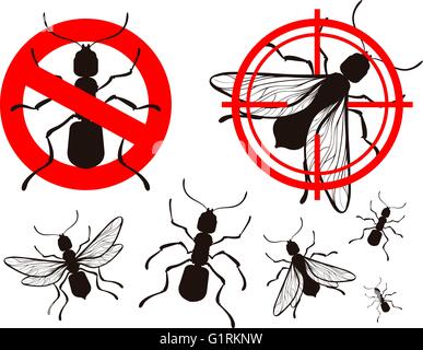 La lutte contre les ravageurs, icônes ant. vector illustration Illustration de Vecteur