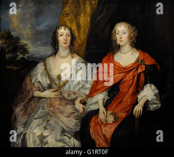 Anthony Van Dyck (1599-1641). Peintre baroque flamand. Deux dames d'honneur de la reine Henrietta Maria ; Anne Killigrew, Mme Kirke, et Charlotte, Dame étrange, plus tard Comtesse de Derby (' ?). Huile sur toile. Le Musée de l'Ermitage. Saint Petersburg. La Russie. Banque D'Images