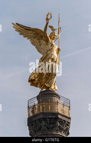 Viktoria Siegessaule, commémoration de la victoire du Tiergarten, de la colonne de la tour, Berlin, Allemagne Banque D'Images