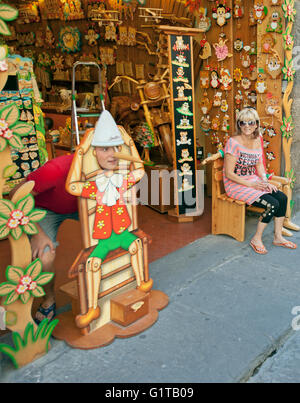 Bartolucci en bois à Florence, Italie, florence boutique pinocchio Banque D'Images