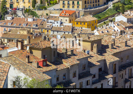 Vue aérienne de la ville monumentale de Cuenca, Espagne Banque D'Images