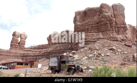 Twin Rocks Bluff Utah USA Banque D'Images