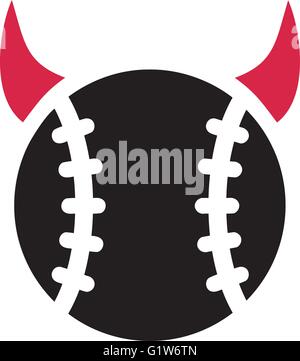 Cornes de diable de baseball Illustration de Vecteur