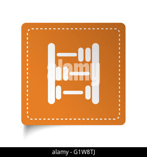 Télévision sur l'icône d'Abacus blanc autocollant orange Banque D'Images