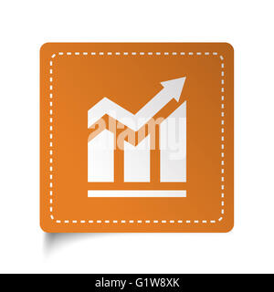 Télévision blanc icône Tendance sur étiquette orange Banque D'Images