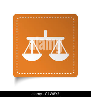 White Balance plate icône sur étiquette orange Banque D'Images