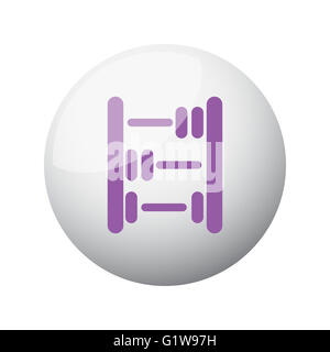 Télévision sur l'icône violette Abacus sphère 3D Banque D'Images