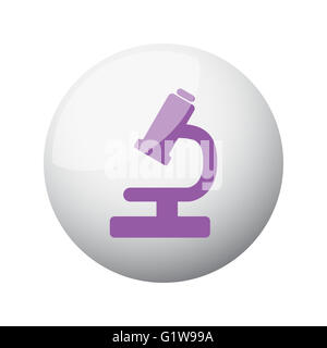 Télévision sur l'icône Microscope violet sphère 3D Banque D'Images