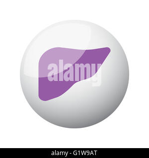 Télévision sur l'icône du foie violet sphère 3D Banque D'Images