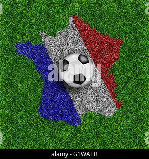 Carte de France on Green grass Banque D'Images