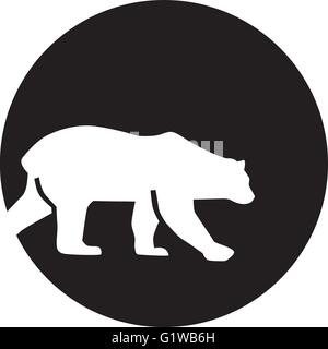 L'ours polaire en face de lune Illustration de Vecteur