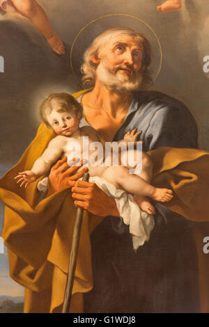 ROME, ITALIE - 11 mars 2016 : la peinture de Saint Joseph A. Milani (18 100.). à l'église la Basilique Santi Giovanni e Paolo Banque D'Images