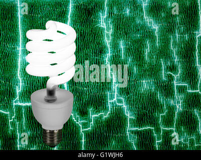 Nouveau style Light bulb on abstract background. L'énergie verte. Banque D'Images