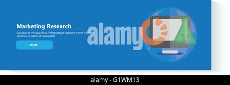 Design plat moderne concept de recherche en marketing pour l'e-business, sites web, applications mobiles, bannières Vector illustration eps10 Illustration de Vecteur