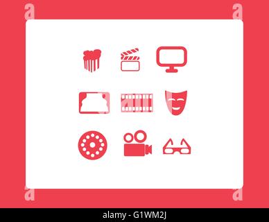 Cinema web icons set Illustration de Vecteur