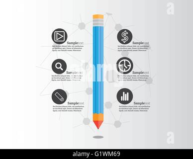Concept créatif crayon et symbole Illustration de Vecteur