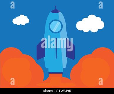 L'icône illustration démarrage télévision rocket Illustration de Vecteur