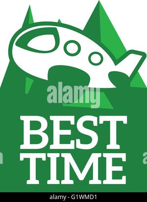 Voyage en avion et la forêt modèle du logo en format vectoriel Illustration de Vecteur