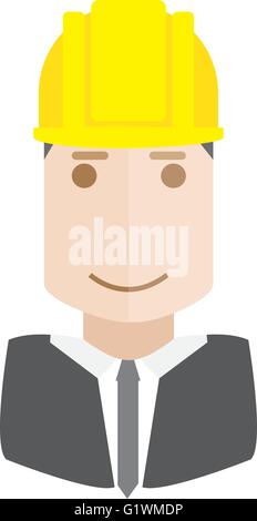 Architecte construction télévision avatar Illustration de Vecteur