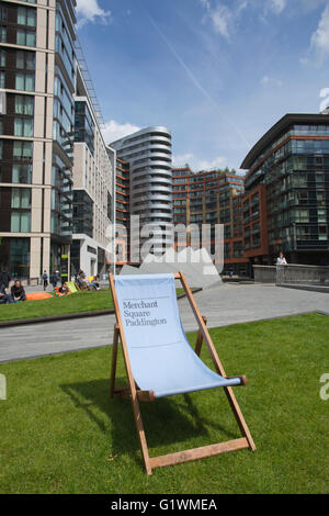 Merchant Square, waterside garden square au coeur de Paddington, Londres, Angleterre, Royaume-Uni Banque D'Images