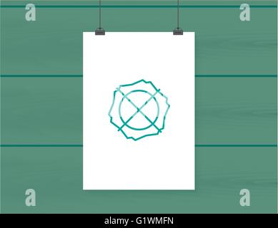 Affiche sur fond de bois avec logo Illustration de Vecteur