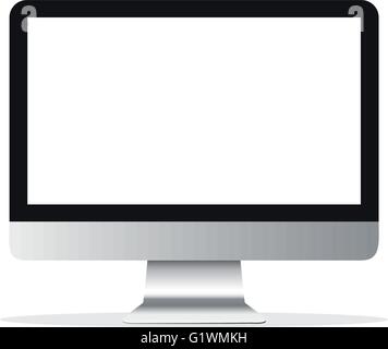 L'écran de l'ordinateur avec écran vide isolé sur fond blanc Illustration de Vecteur