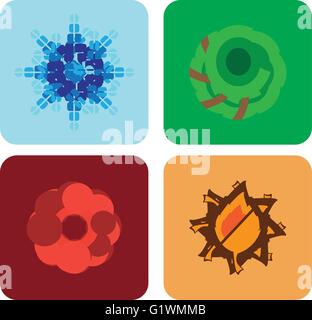 Quatre saisons d'objets vectoriels set Illustration de Vecteur