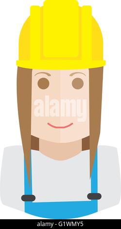 Construction Worker avatar. Modèle plat Illustration de Vecteur