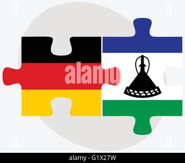 L'Allemagne et le Lesotho drapeaux dans puzzle isolé sur fond blanc Illustration de Vecteur