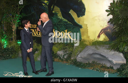 11 avril 2016 - Neel Sethi et Ben Kingsley participant à la Jungle Book première Européenne à BFI Imax à Londres, au Royaume-Uni. Banque D'Images