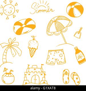 Part attirer l'été doodle Illustration de Vecteur