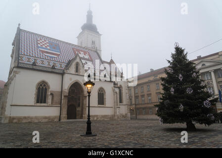 L'église de Saint Marc, Zagreb, Croatie Banque D'Images