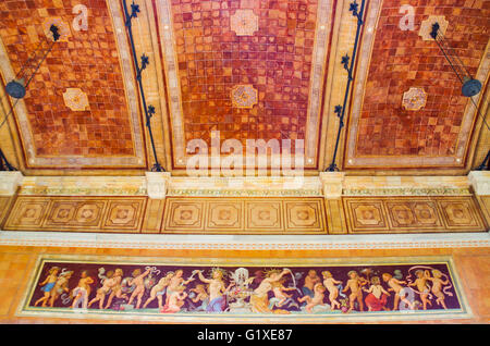 Plafond de Trinkhalle (pompes) dans le complexe thermal Kurhaus de Baden-Baden city center en Allemagne Banque D'Images