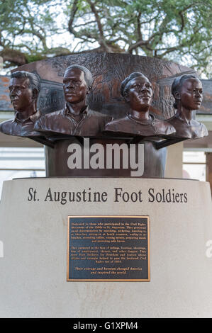 Monument aux soldats de pied de saint Augustin à Saint Augustine, Floride honore les droits civils pacifiques manifestants du début des années 1960. USA. Banque D'Images