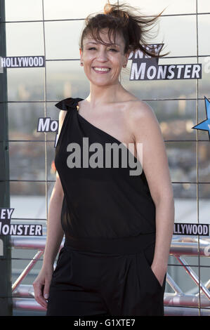 Madrid, Espagne. 18 mai, 2016. Pepa Aniorte assiste à la 'Monnaie Monster' première mondiale au toit de la tour Picasso le 18 mai 2016 à Madrid, Espagne. | Verwendung weltweit © dpa/Alamy Live News Banque D'Images