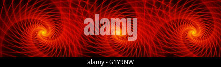 Vague de triple orange éclatant tourbillon fractale Banque D'Images