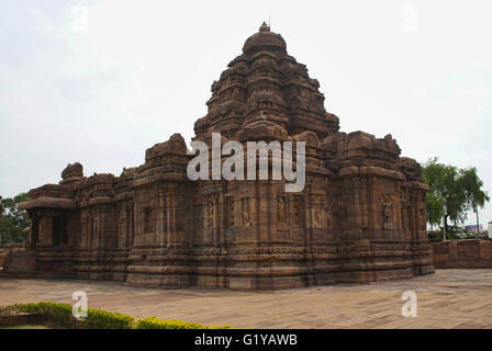 Mallikarjuna Temple, Temple Pattadakal Pattadakal, complexes, Karnataka, Inde. Le nord de mukha mandapa est également considérée. Banque D'Images