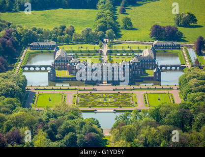 Vue aérienne, le château de Nordkirchen, 'Château de Versailles westphalien', français baroque, château, douves, parc du château, baroque Banque D'Images