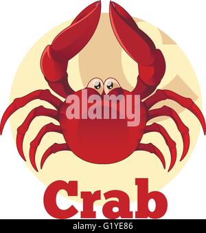 Crabe Cartoon ABC Illustration de Vecteur