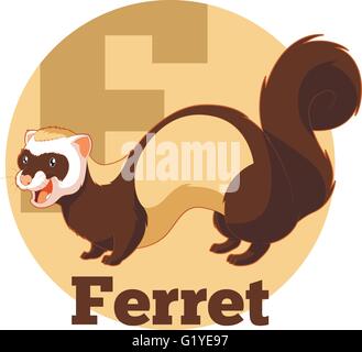 ABC Cartoon Ferret Illustration de Vecteur