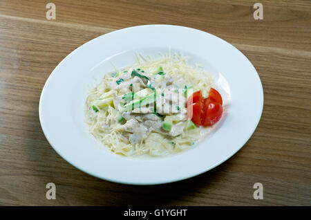 Fettucine au saumon . Pâtes classique italien Banque D'Images