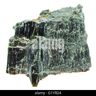 La prise de vue macro des pierres minérales naturelles - pierre de chrysotile (amiante amiante serpentine, vert, blanc l'amiante) isolé sur Banque D'Images