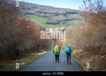 Chemin de Saint Jacques de St Jean Pied de Port, en France, à Burgos, Espagne. Banque D'Images