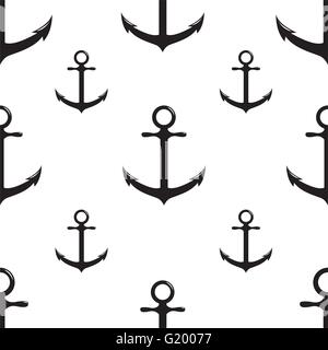 Modèle transparent monochrome avec ancre sur fond blanc. Illustration de Vecteur