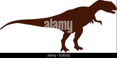 Dinosaure allosaurus silhouette Illustration de Vecteur