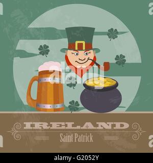 L'Irlande de repère. Image style rétro. Vector illustration Illustration de Vecteur